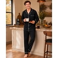 thumbnail image 3 of Aideaone 2 Piece Men's Pajamas Set Button Down Sleepwear Long Sleeve Pjs Set Soft Loungewear with Pockets Size M-XXL, 3 of 6