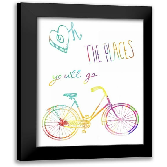 Lewis, Sheldon 12x14 Black Modern Framed Museum Art Print Titled - Oh The Places Youll Go