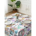 thumbnail image 3 of Easter Gnomes Eggs Suqare Tablecloth - 54 x 54 Inch, Bunny Ears Spring Flowers Country Rustic Waterproof & StainResistant Tablecloth, Washable Oil-proof Table Cover for Dining/Party/Wedding/Buffet, 3 of 9