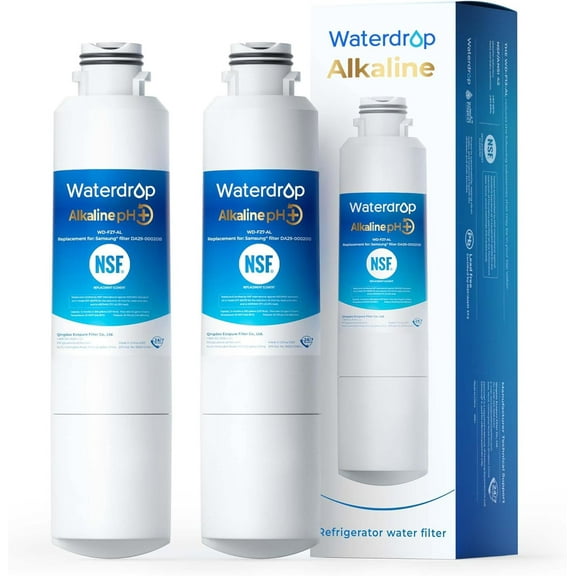Waterdrop Alkaline DA29-00020B Replacement for Samsung® Water Filter HAF-CIN/EXP, HAF-CIN, DA29-00020B-1, DA97-08006A-1, RF28HMEDBSR, RF263BEAESR, RS25J500DSR, RF263TEAESG, 2 Filters