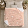 thumbnail image 5 of White Wildflower Meadow, Peaceful Botanical Garden Scene, Warm Flannel Blanket for Sunroom and Reading Nook, Garden Lovers Housewarming Gift, Botanical Home Decor, 5 of 9