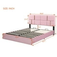 thumbnail image 4 of 2-Pieces Bedroom Sets, Queen Size Upholstered Platform Bed, Queen Bed Frame with Hydraulic Storage System and Storage Ottoman, Modern Storage Ottoman with Metal Legs for Teens, Adults, Pink, 4 of 9