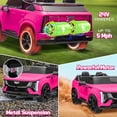 thumbnail image 6 of 24V 2 Seater Ride on Cars, Licensed Cadillac Escalade IQ Powered Ride on Toys Truck with Remote Control, 4 Wheels Spring Suspension, LED Light, Electric Cars for Kids Ages 3-8 Gifts, Pink, 6 of 11