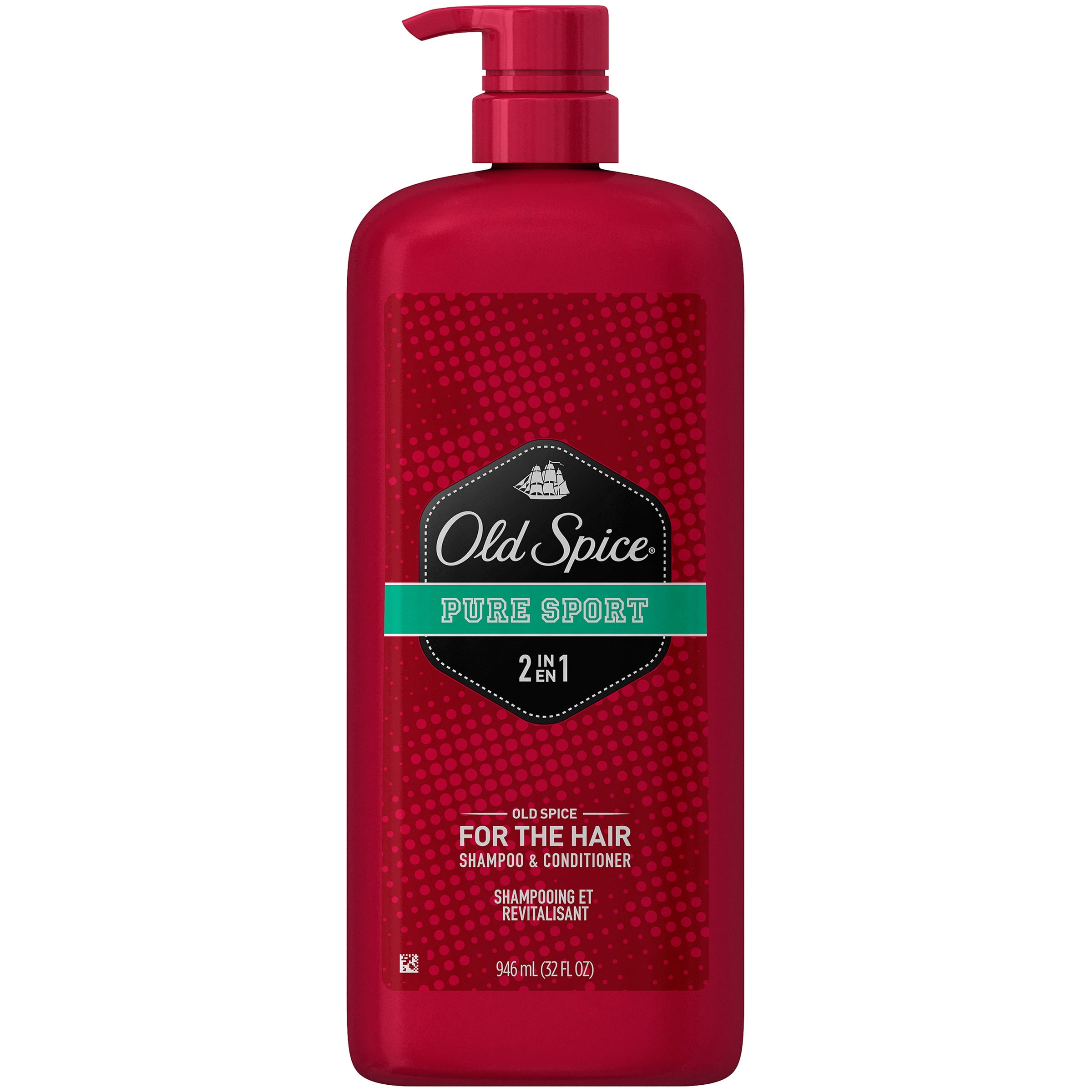 Old Spice Old Spice Men's 2 in 1 Shampoo & Conditioner, Pure Sport, 32 Fl Oz