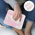 thumbnail image 3 of Sac à Main Mode Sac à Main Élégant Pochette Cosmétique à Paillettes à Fermeture Éclair Sac de Rangement de Pièces Durable pour Femmes (Rose), 3 of 8