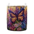 thumbnail image 2 of Cozy Homey Butterfly Print Laundry Basket,Easy-Clean Quilted Fabric Storage Bin with Canvas Handles for Dirty Clothes in the Laundry Room,20"x28", 2 of 6