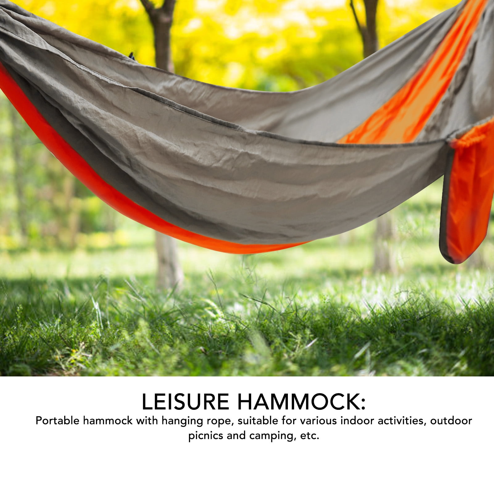 Hanging Rope Swing, Wear Resistant One Piece Storage Bag Portable Hammock Dual Color Knot Reinforcement Large Load Bearing Metal Rings  For Camping Picnic