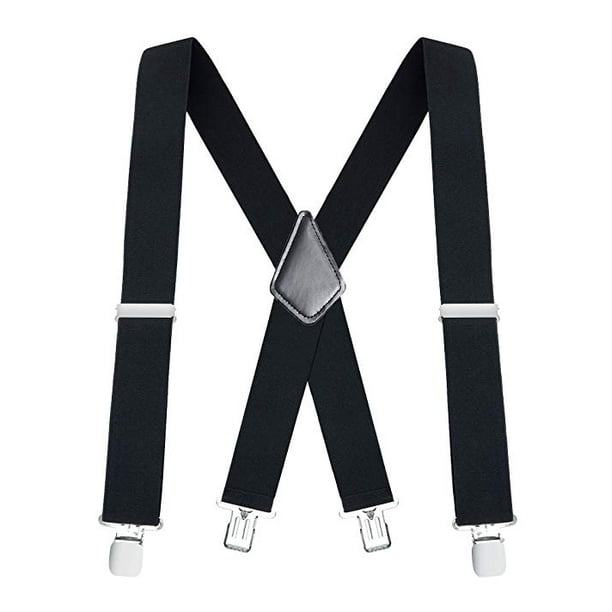 Amerteer Heavy Duty Clip Suspenders for Men - Men's Adjustable X Back ...