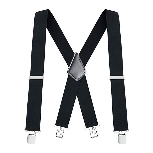 Amerteer Heavy Duty Clip Suspenders for Men Men's Adjustable X Back