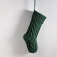 thumbnail image 2 of Christmas Stockings 18 Inches Classic Cable Knitted Socks Fireplace Hanging Stockings Family Holiday Party Xmas Decoration Sock 1 PC Dark Green One Size, 2 of 5