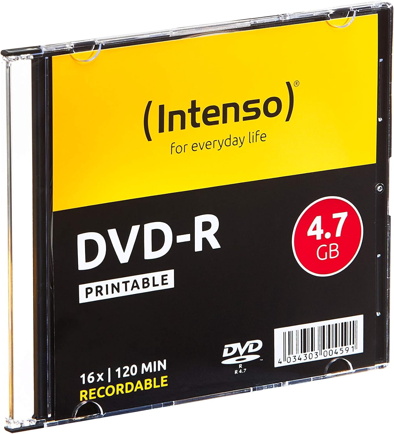 Intenso DVD-R Blank Printable 4.7GB 16x Speed Slim Case Pack of 10 (DVD)