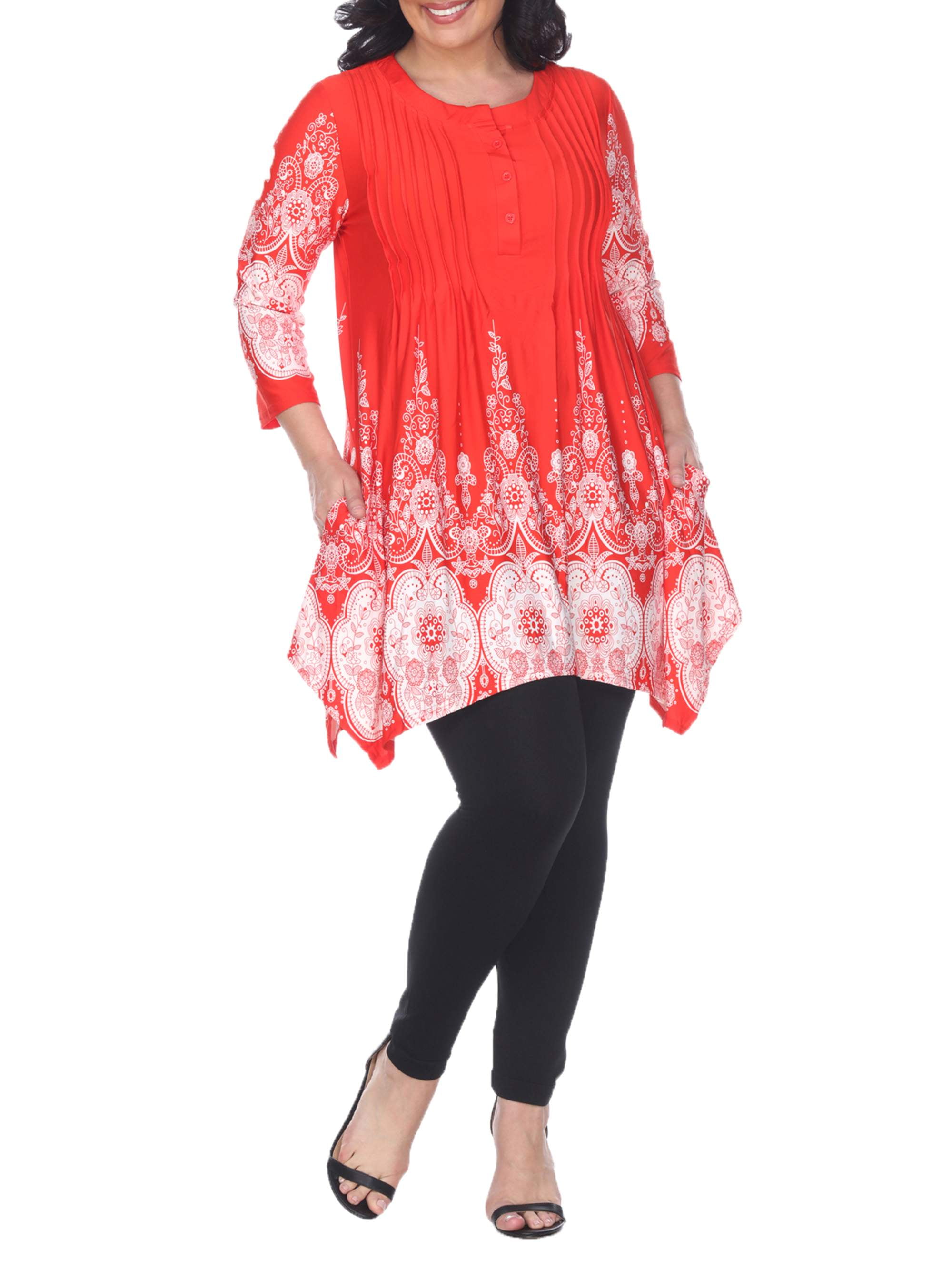 red and white plus size top