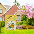 thumbnail image 3 of Jbralid Hello Spring Daisy Flower Garden Flag Double Sided, Floral Yellow Decorative Home Yard Small Decor, Blue Butterfly Seasonal Burlap Outside House Decoration 12 x 18, 3 of 5