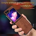 thumbnail image 4 of Decase Leather Case for Samsung Galaxy Z Flip 5, Luxury Premium Leather Embossed Pattern Full Body Protection Shockproof Lightweight Case for Samsung Z Flip 5, Black, 4 of 11