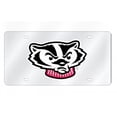 thumbnail image 1 of Wisconsin Bucky Badger Silver Laser License Plate, 1 of 1