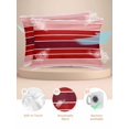 thumbnail image 2 of Red Striped Pillow Cases Queen Size Set of 2, Smooth Satin Pillowcase for Hair and Skin, Modern Minimalist Gradient Lines Country Decorative Cooling Bed Pillow Covers with Zipper, 20x30 Inches, 2 of 3