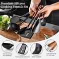 thumbnail image 3 of Surpdew Silicone Slotted Spoon 2 Pack Silicone Cooking Spoons With Slotted Strainer, Non-Stick Strainer Colander Spoon, Heat Resistant Large Skimmer Spoon For Draining, Frying, Mixing And Serving, 3 of 7