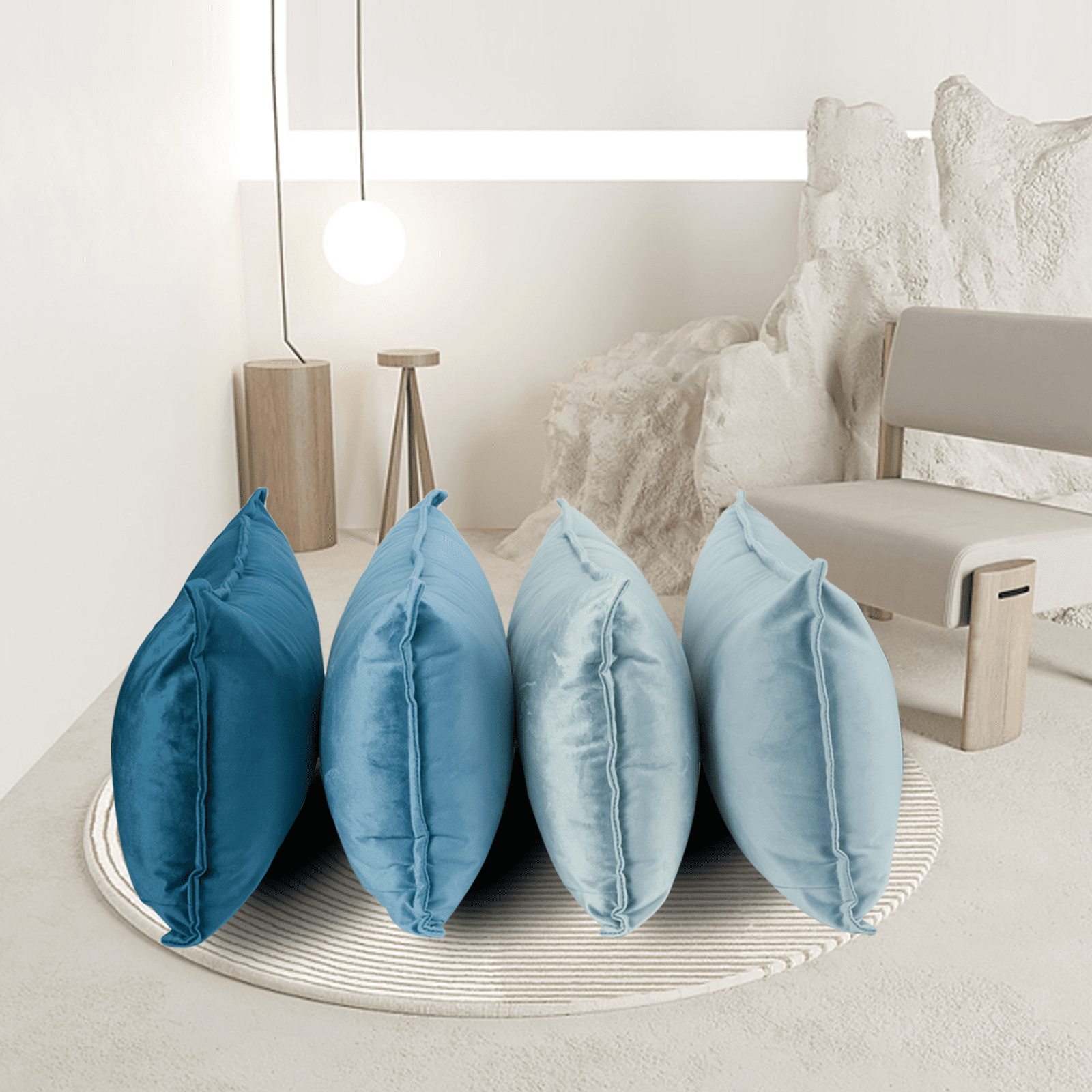 NOSTHEART Decorative Throw Pillow Covers Cushion Cases, 18x18 inch Set of 4 Luxury Soft Velvet Square Couch Pillow Covers for Sofa Bedroom Car Home Decor