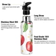 thumbnail image 3 of Yayeee 33oz Insulated Water Bottle Double Wall Stainless Steel with Flip Straw Lid, White Apple Pattern, 3 of 7