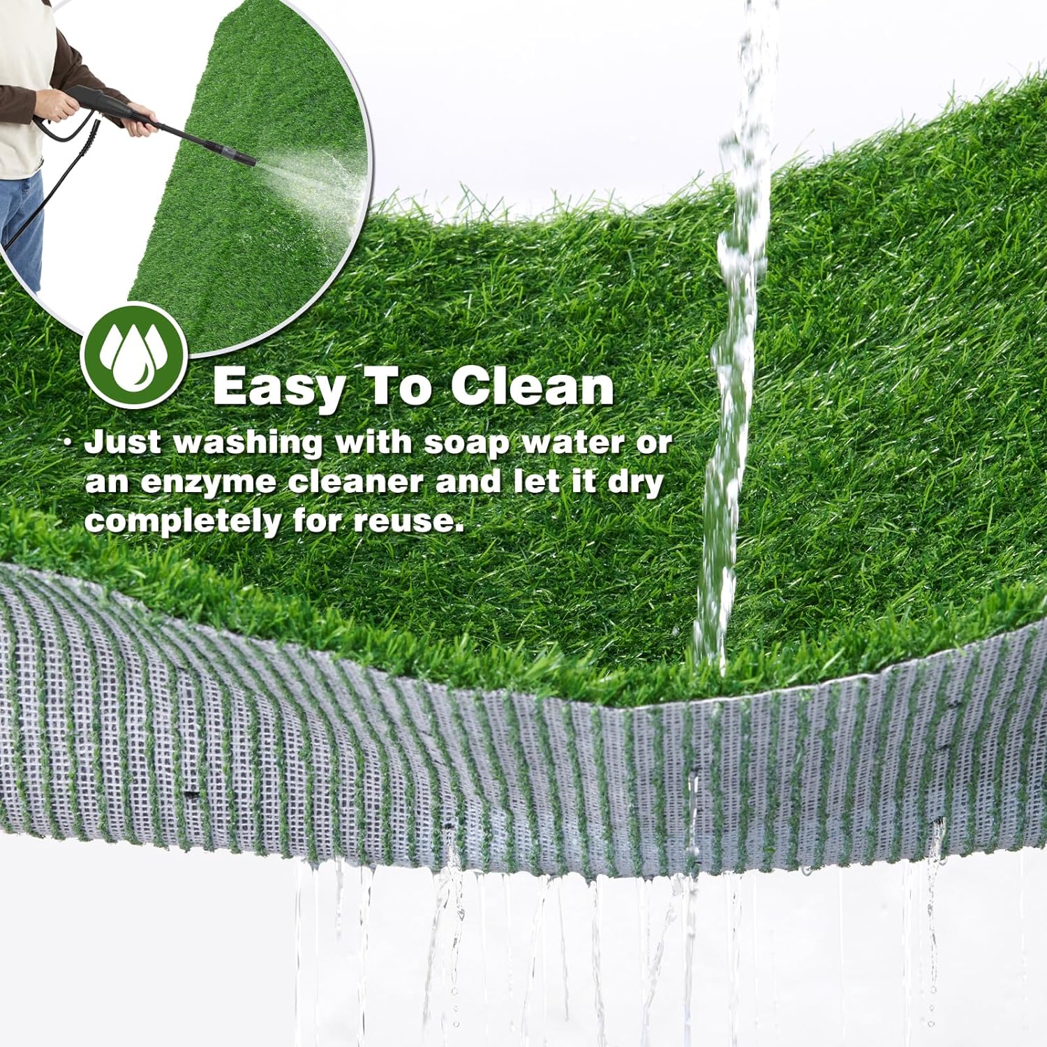Sanmadrola Artificial Dog Grass Pad, 18x22 Inches, 2 Pack photo 6