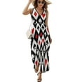 thumbnail image 2 of Gambling Casino Cards Womens Night Club Maxi Dress V Neck Sleeveless Bohemia Long Dresses, 2 of 9