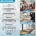 thumbnail image 5 of EVGTTI Chafing Dish Buffet Set, 8Qt 4 Pack Stainless Steel Rectangular Catering Warmer Set with Water Pan for Parties, Events, Wedding, Camping, Dinner, 5 of 7