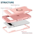 thumbnail image 6 of Feishell Back Case Fit for Google Pixel 8 Pro 6.2 inch,Shock Resistant Hybrid 3-In-1 Rotatable Finger Ring Kickstand Support Magnetic Car Mount Anti-Scratch Protective Phone Cover,Rosegold, 6 of 6