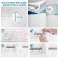 thumbnail image 4 of No Hook Shower Curtain, Blue Ombre Shower Curtains for Bathroom with See Through Top Window, Modern Geometric Abstract Art Moire Waterproof & Washable Bath Curtain Small Stall 36"x78", 4 of 9