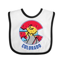 Inktastic Colorado Mountain Scene with Clouds and Moon Boys or Girls Baby Bib
