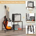 thumbnail image 3 of Soporte de guitarra Bikoney para 3 guitarras eléctricas y bajos con soporte de amplificador, 3 of 9