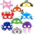 thumbnail image 1 of Máscaras de fieltro con forma de animales marinos para fiesta de cumpleaños de Halloween (18 unidades), 1 of 6