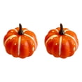 thumbnail image 2 of 2 Pcs Artificial Mini Pumpkins, 2.36X1.57 inch Fall Pumpkin Ornaments, Farmhouse Foam Pumpkin, Harvest Tabletop Centerpiece, Thanksgiving Mantel Display, Halloween Porch Arrangement, Autumn Decor, 2 of 5