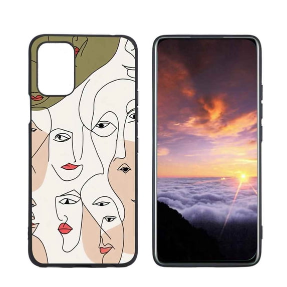 Compatible with LG K42 Phone Case, Faces Abstract 101 Case Men Women, Flexible Silicone Shockproof Case for LG K42