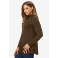 thumbnail image 2 of Jessica London Women's Plus Size Gold Button Mockneck Sweater, 2 of 4