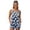 Blue and Off White-Hibiscus Flowers, variant on Starfish Shell Printed Tankini Swimsuits for Women Tummy Control Bathing Suits Two Piece Swimwear Set for Summer Beach, 3XL