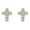 Yellow Gold, variant on Tennis Cross Stud CZ Iced Out Earrings .925 Silver