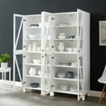 thumbnail image 6 of Crosley Furniture Cassai 2-Piece MDF Wood and Glass Storage Pantry Set in White, 6 of 17