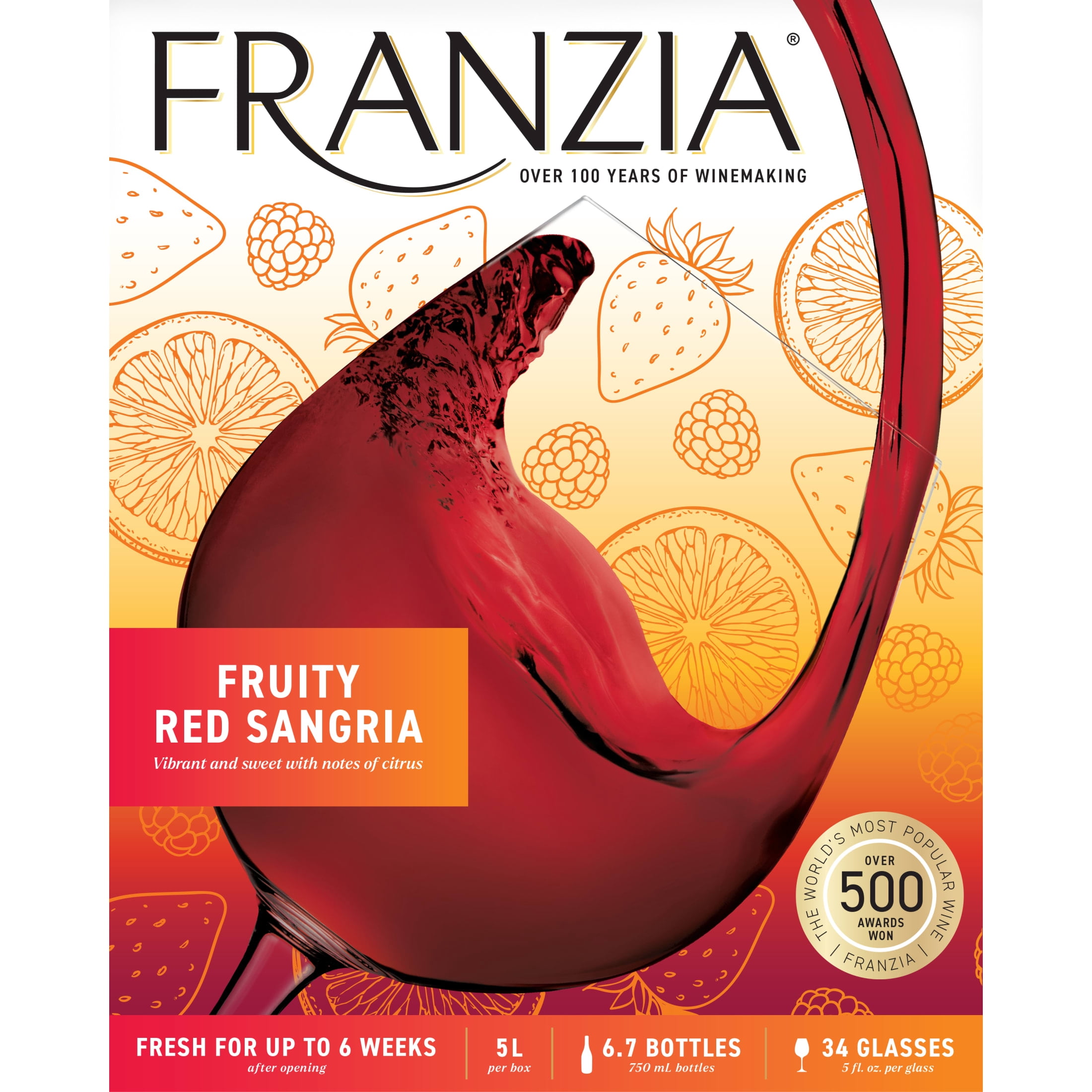 Franzia Red Sangria, Red Wine, 5L