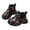 Black, variant on Toddler Girls Ankle Boots Side Zipper Cute Print Shoes Non-slip Leather Boots Pink Size 6.5 Toddler