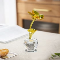 Meggemo Shamrock Crystal Flower Decorative Ornament Sparkling Clover Craft For Home Tabletop Mantle Shelf Party Centerpiece St Patrick's Day Festive Decor