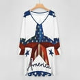 thumbnail image 4 of 4th of July Independence Day Long Sleeve Dresses For Women Vintage Elegant Party Dress Oversized V-neck Dress S-8XL, 4 of 7