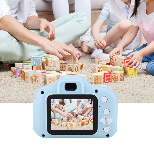 Mini cámara digital portátil X2 de 2,0 pulgadas con pantalla a color IPS para niños, cámara HD 1080P (azul)