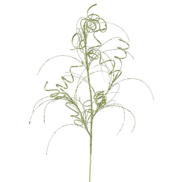 Vickerman QG164513 Lime Glitter Curly Spray - 35 in. - 6 Per Bag