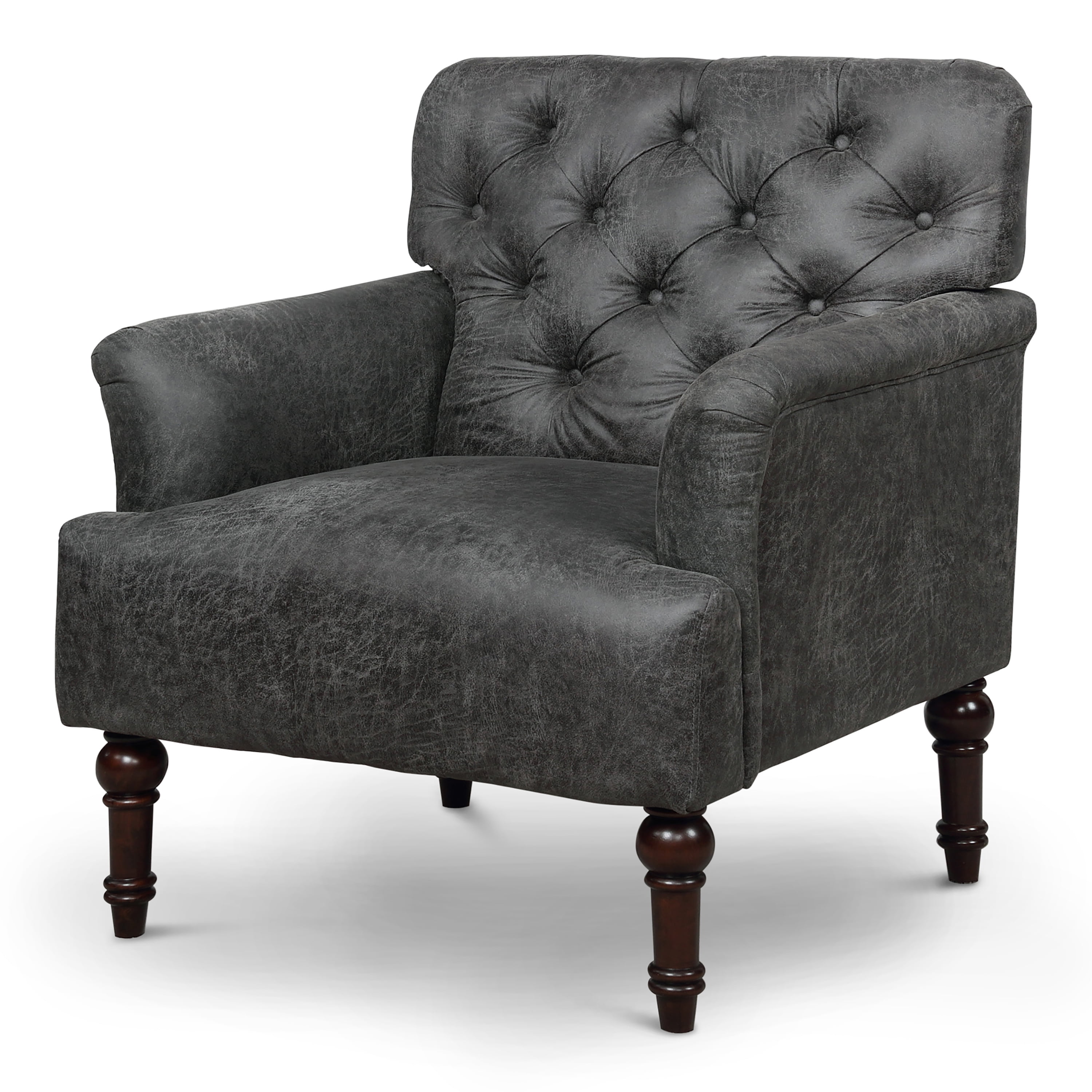 Furniture of America Lanis Traditional Indoor Tufted Lounge Armchairs & Accent Chairs, Gray