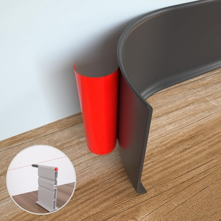 Flexible Baseboard Molding Trim, 6 Inch x 40 Peel and Wall Base Cove Base, Self- Rubber Wall Base Moulding Trim(S152,Black)