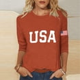 thumbnail image 2 of MEICHEN 250 Anniversary USA Shirts for Women American USA Print 250th Birthday T Shirts 1776-2026 3/4 Sleeve July 4th Tops, 2 of 5