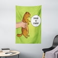 thumbnail image 1 of Groundhog Day Collection Tapestry, Pop Art Style Cartoon of Hands Hold Marmot Spring is Coming, Wall Hanging for Bedroom Living Room Dorm Decor, 40W X 60L Inches, Green and Ginger, by Ambesonne, 1 of 2