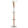 thumbnail image 1 of cortesi Home Alpine chrome and Natural Wood coat Rack with White Marble Base, 1 of 1