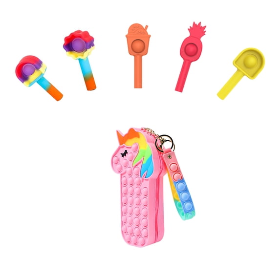 KOMOO Silicone Pop Bubble Pencil Bag Creative Stationery Bag Zipper Simple Small Lovely Pencil Case