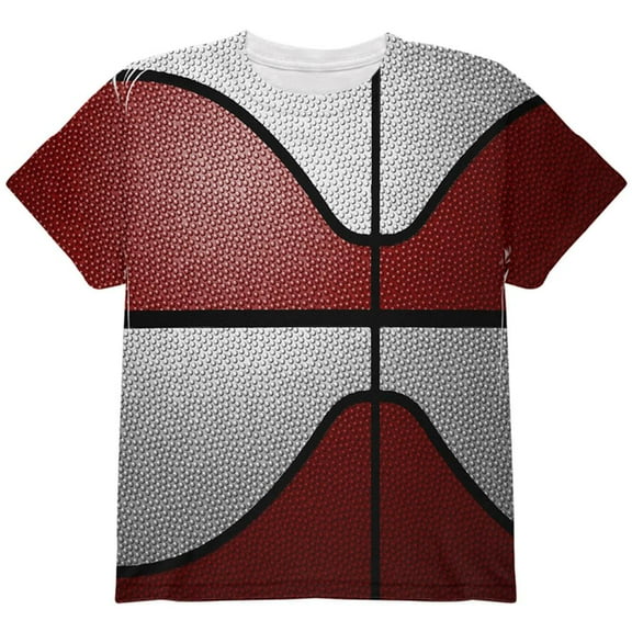 Championship Basketball Maroon & White All Over Youth T Shirt Multi YXL